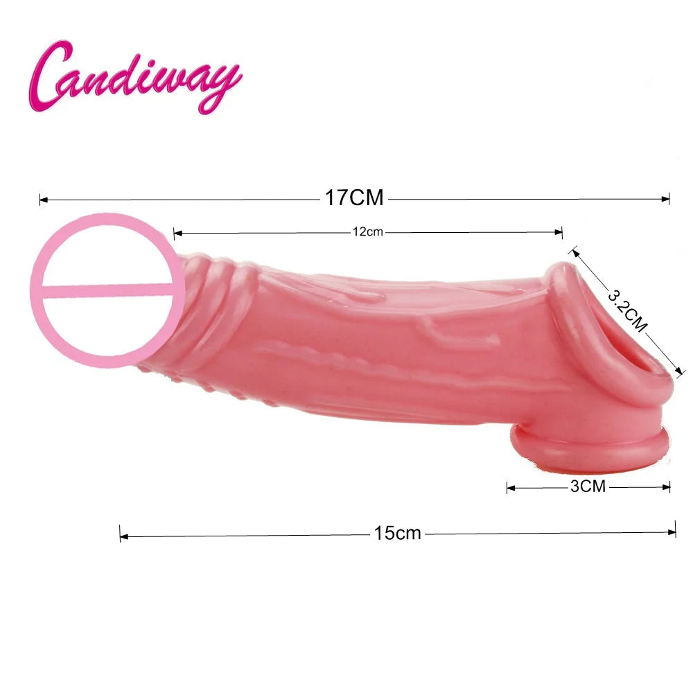BOLD Extend Penis Delay Impotence Reusable Delay Comdom Enlarge Extension GSpot Cock Ball loop penis Sleeve Sex toys for Man