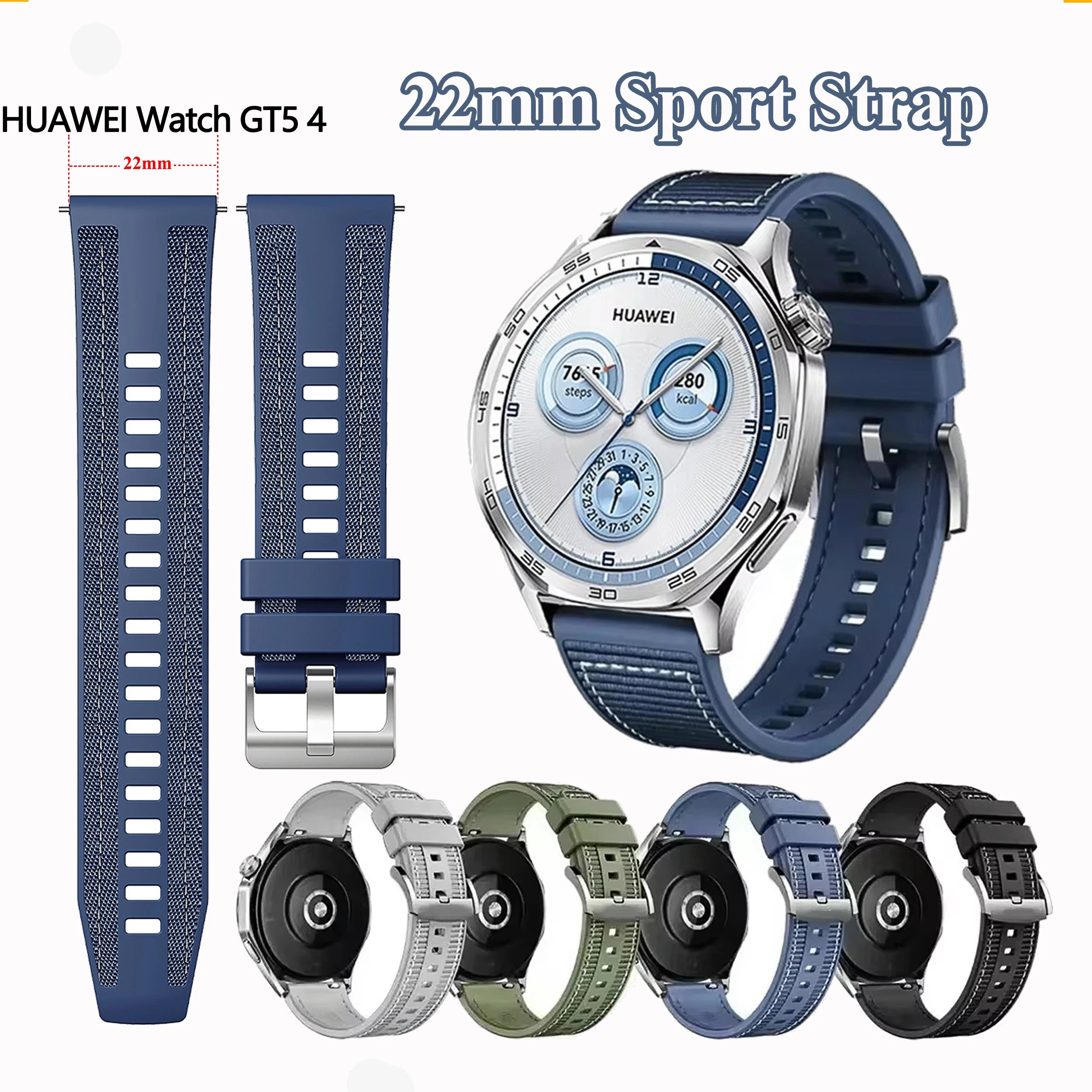 Official 22mm Nylon Straps For HUAWEI WATCH GT5 Pro 46mm Band