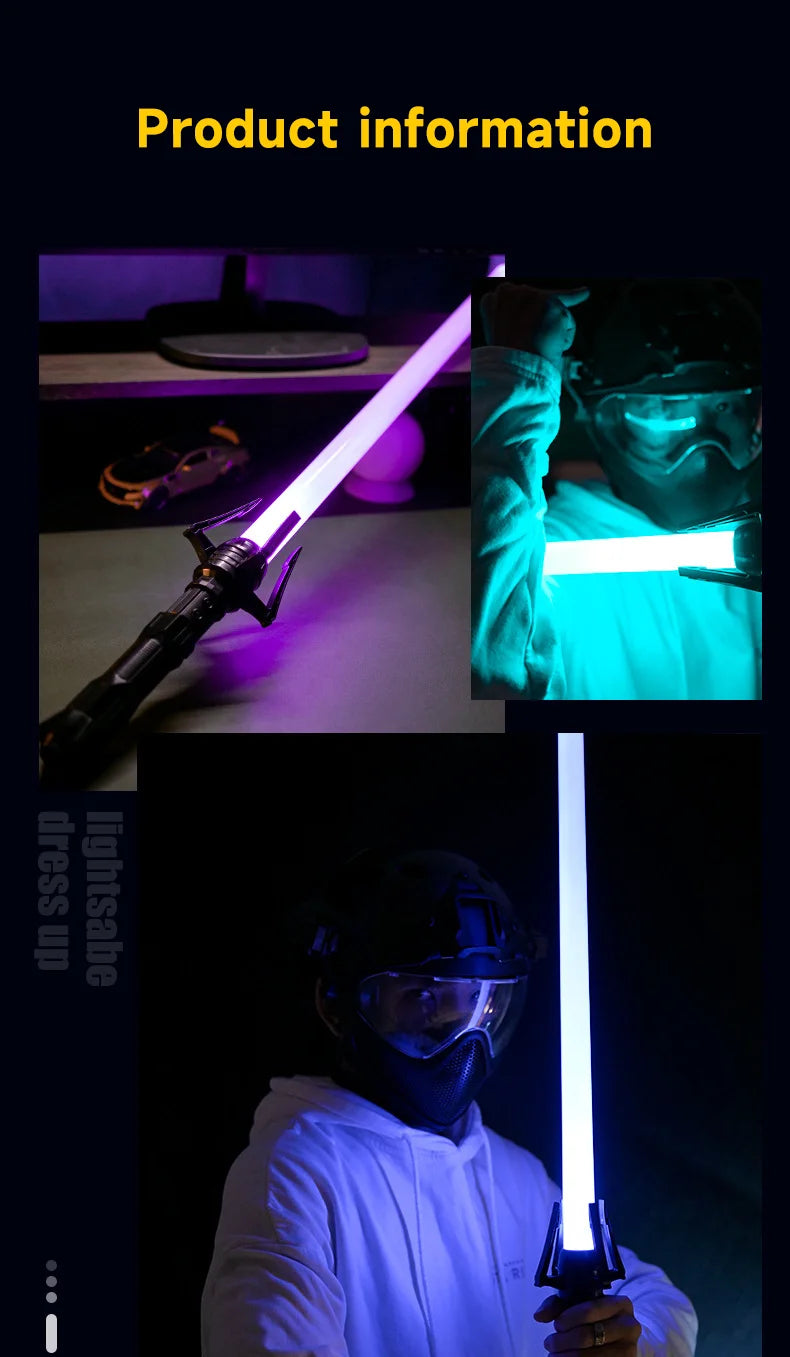 2PCS 2-in-1 Laser Sword Red and Blue Double Saber Transformation Children's Gift Cosplay Weapon Boy Toy