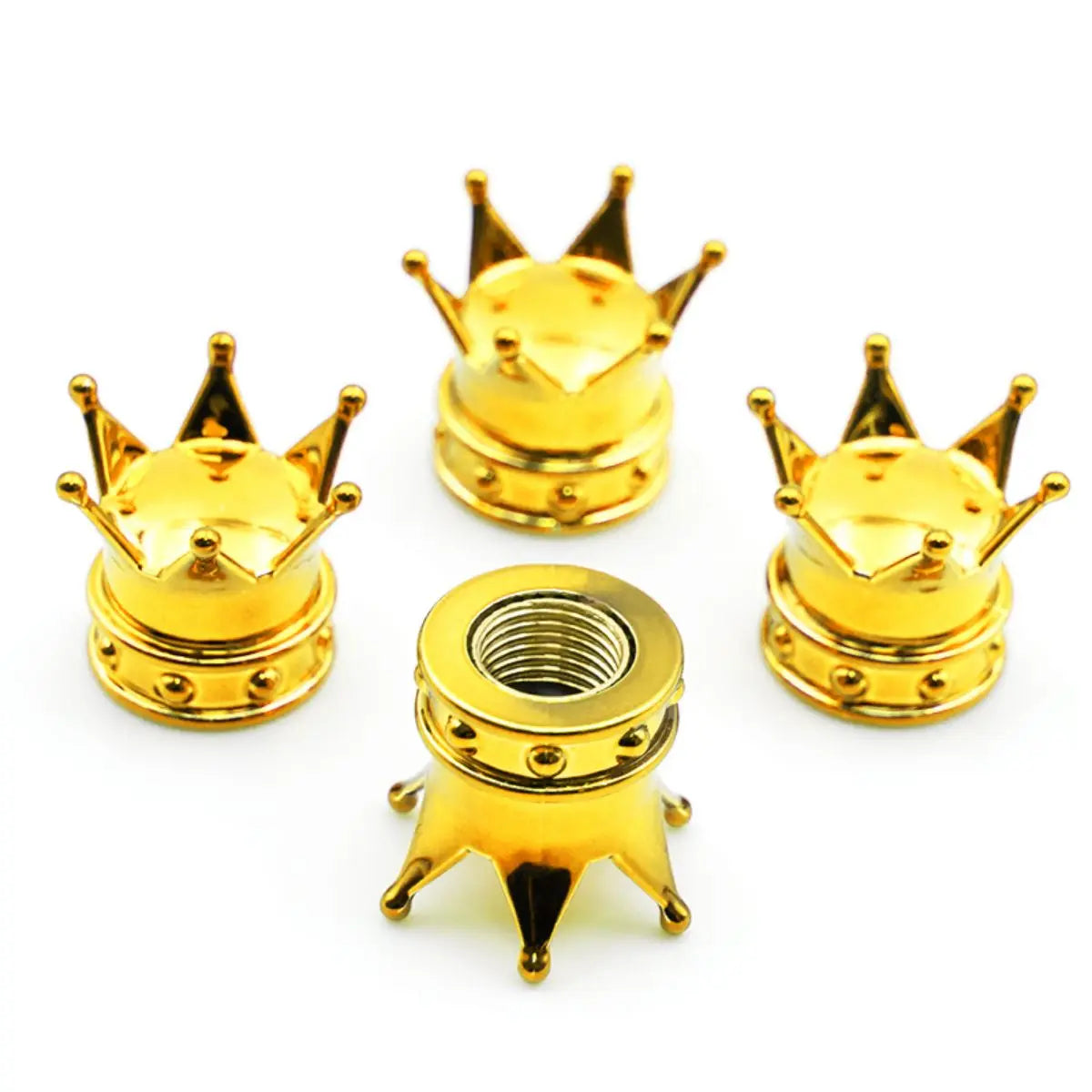 4 PCS Universal Crown Wheel Valve Covers Air Dustproof Waterproof Car Motorcycle Tyre Rim Covers Car Decoration Valve Caps