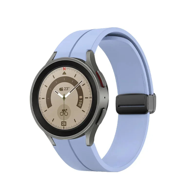 No Gap Soft Silicone Strap For Samsung Galaxy Watch 7 6 5 4 40mm 44mm Breathable Magnetic Wristband Watch 6 4 Classic/5 Pro 45mm