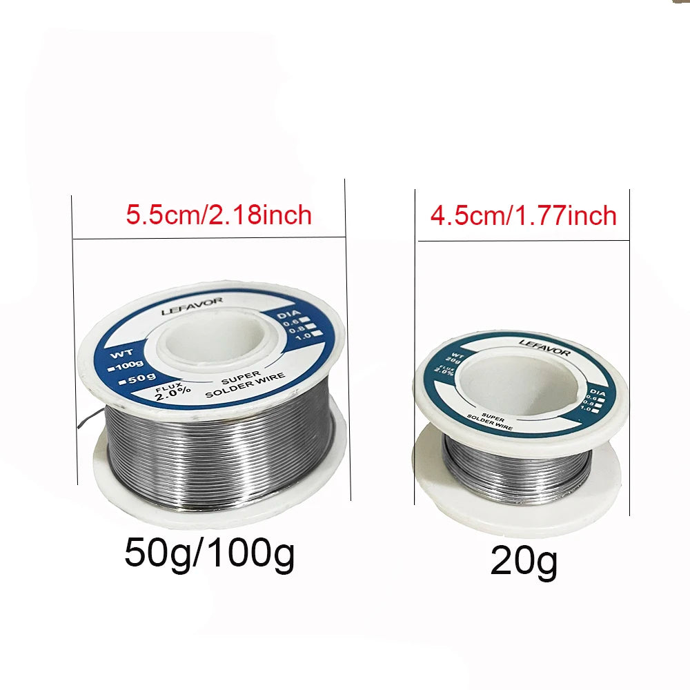 0.8mm 1.0mm 20g 50g 100g Soldering Tin Wire Tin Melt Rosin Core Solder Soldering Wire Roll No-clean FLUX 2.0%
