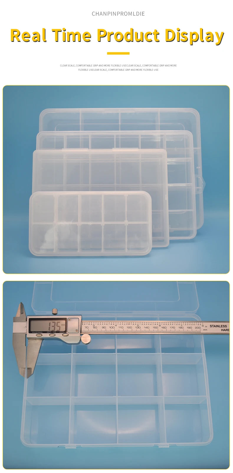 2-24 Grids Screw Organizer Container Box Plastic Transparent Compartment Adjustable Storage Box For Jewelry Button Hardware Tool
