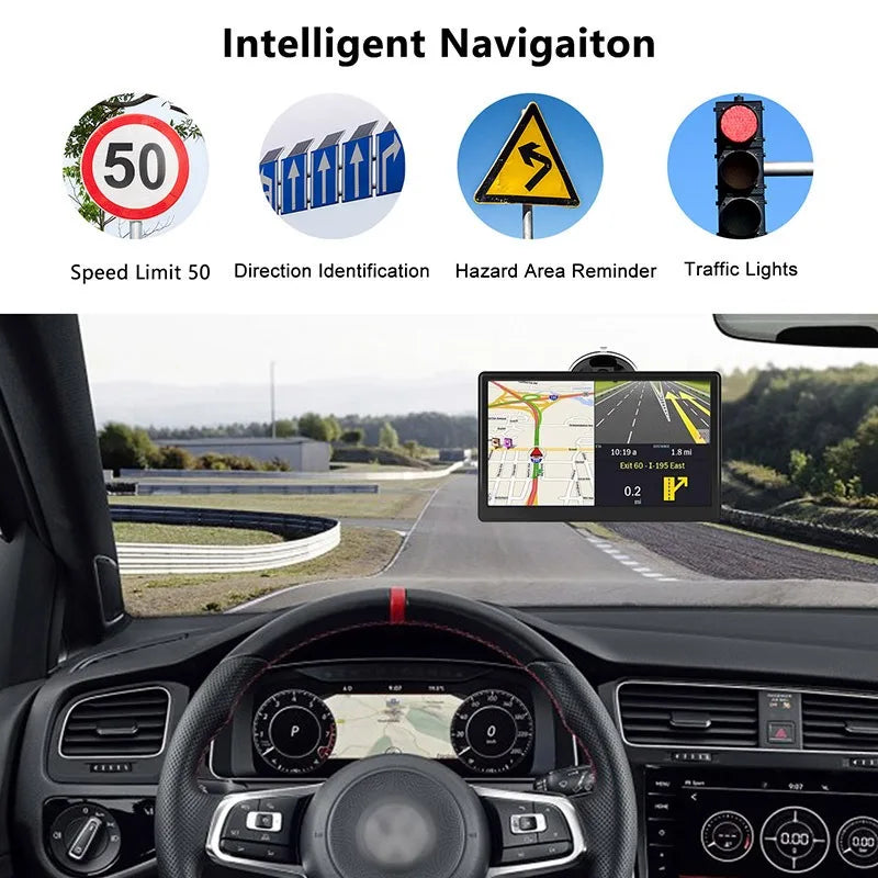 EOENKK 7 Inch Car Truck GPS Navigation Global Maps Europe North America Sat Nav Accessories 8GB Lifetime Free Updates