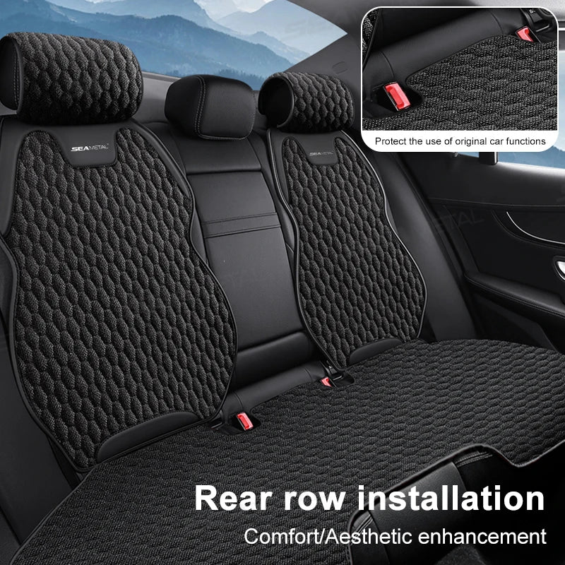 SEAMETAL Four Seasons Car Seat Cover Front Rear Car Seat Cushion Airbag Compatible Seat Protector Breathable Car Accessories