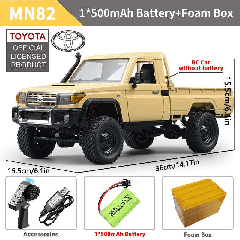 ZWN 1:12/1:16 Retro Rc Car With LED Lights Full-scale Simulation Vehicle Professional 4WD Remote Control Pickup Truck Model Toys