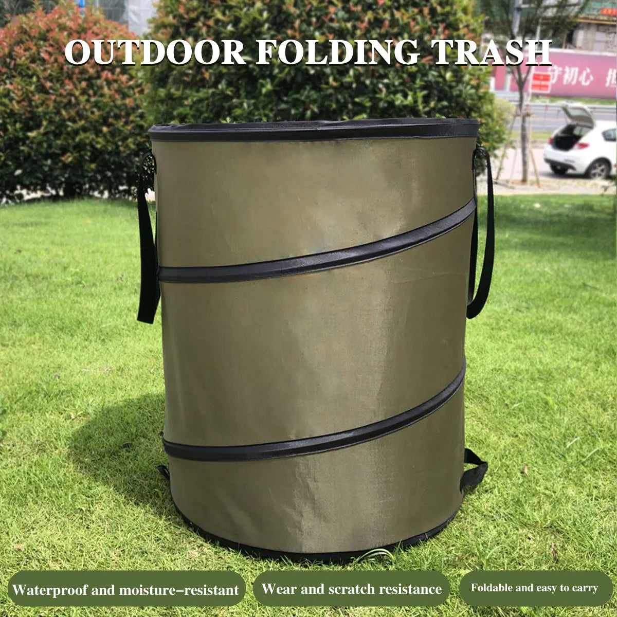 1pc Pop-up Trash Can, Outdoor Portable Camping Folding Trash Can Camping Trash Can Gardening Garden Garbage Bag Garden Leaf Buck