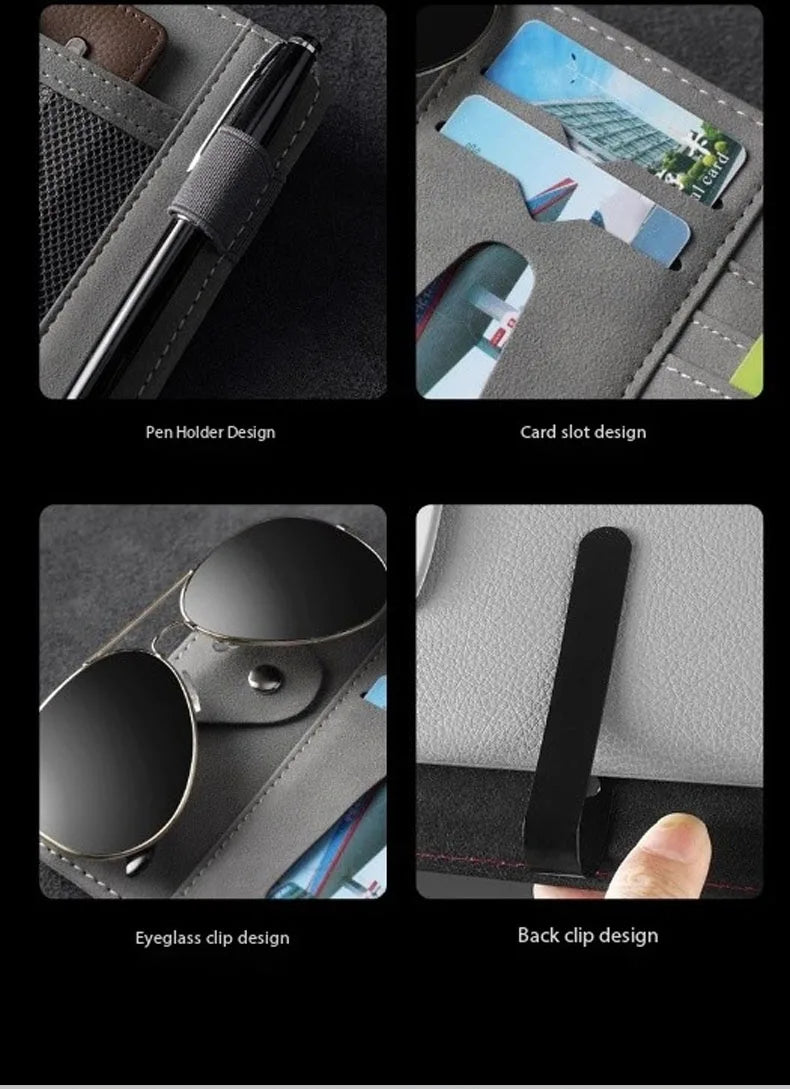 New Arrival Car Sun Visor Bill Pen Business Card Holder Organizer Storage Box Sunglasses Clip Stowing Tidying Car Accessories