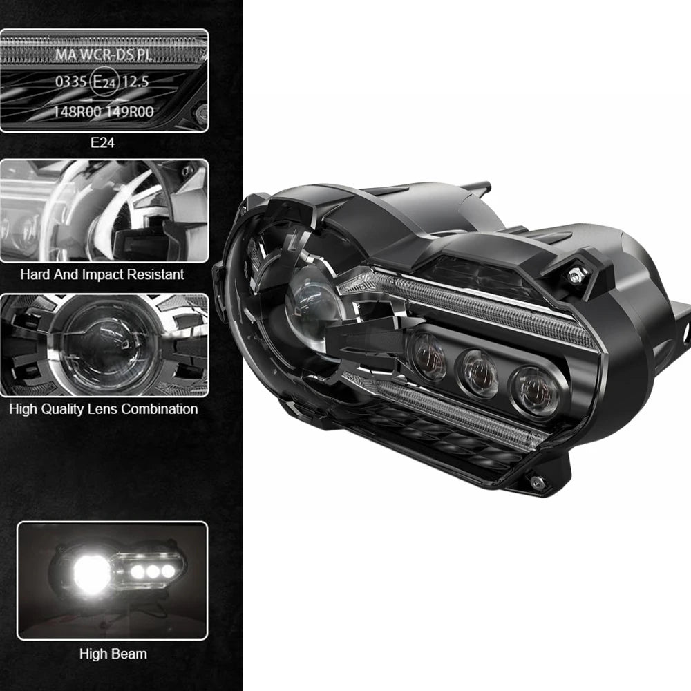E24 E-MARK Motorcycle LED Headlights For BMW R1200GS R 1200GS 2004-2012 R 1200GS ADV Adventure 2005-2013 Moto Lights Assembly