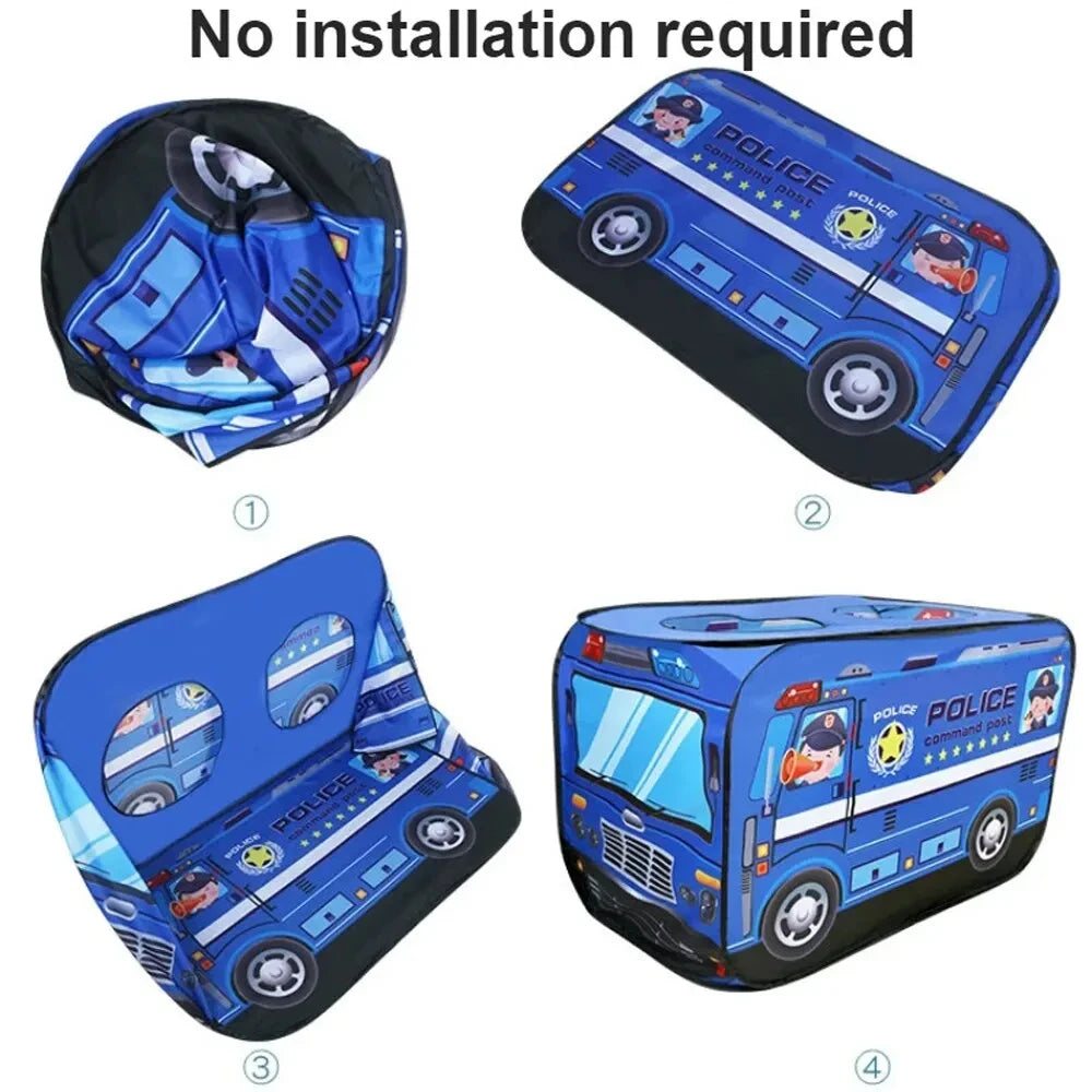 PANGDUBE Folding Baby Playpen Without Balls Pool Fire Truck Tent Policy Car Toy Tent Kid Playhouse Children's Play Tent