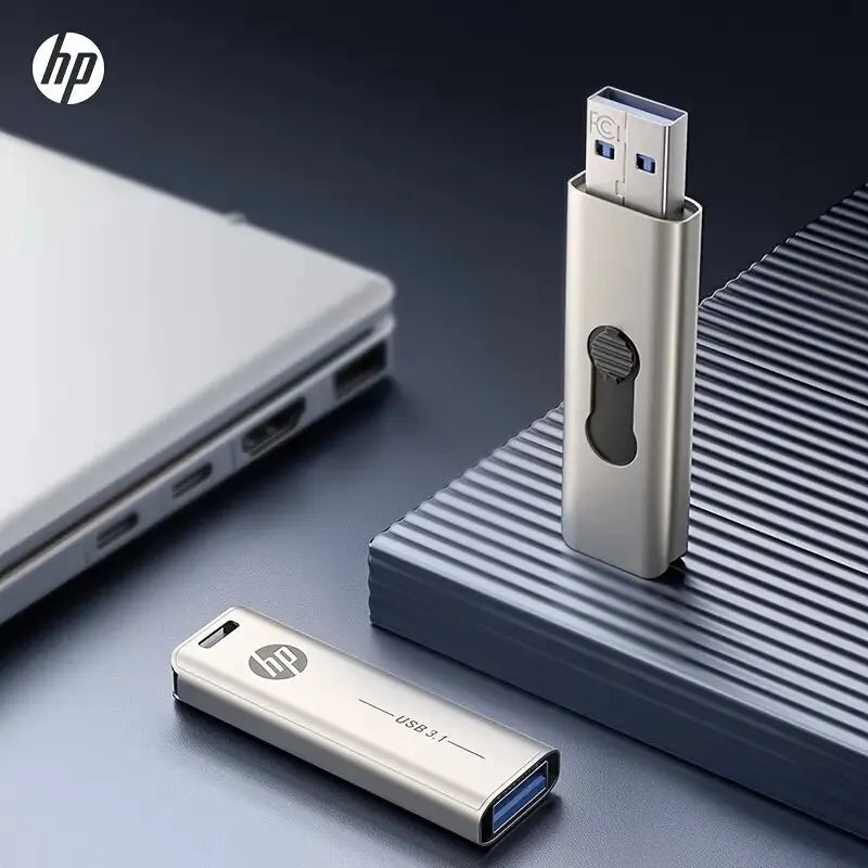 HP USB 3.1 Metal USB Flash Drive 32GB 64GB 128GB 256GB Pen Drive Creative Personality Car Music Gift High-Speed USB PenDrive