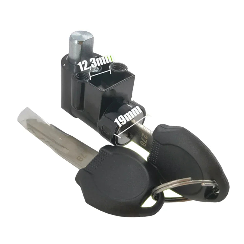 1pc Battery Case Lock With 2 Keys Replacement For Polly Electric Bicycle Battery Case Lock With Ignition On/Off Key Accessories