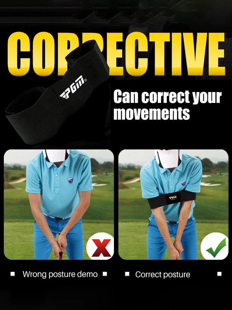 PGM Black Practice Guide for Golf Swing Exercisers Training Aids Outdoor Golf Training Corrective Correction Armband Belt JZQ005