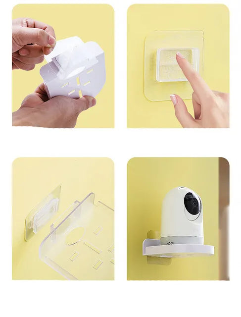 Wall Mounted Camera Bracket Adhesive, No Drilling, Household Indoor Storage, Fixed Monitoring Rack, Tray, Item Storage Wholesale