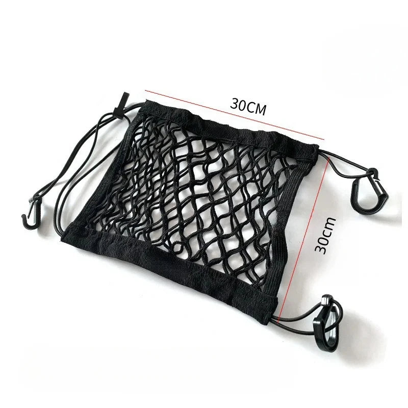 1pcs High elasticity car motorcycle double-layer hook helmet storage net elastic cargo net luggage net