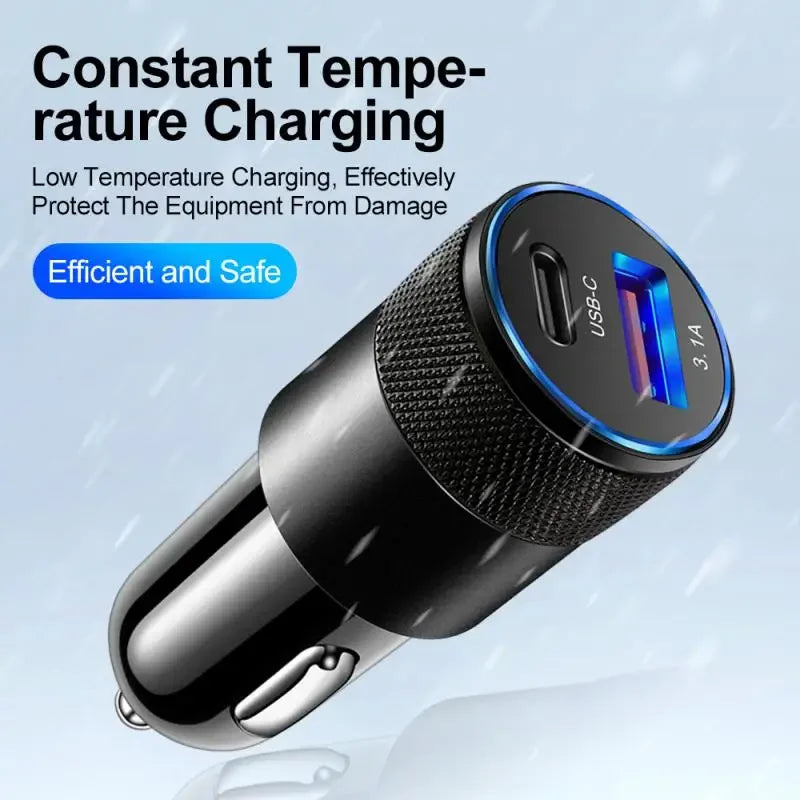 30W Mini USB C Car Charger PD Fast Charge Phone Power Adapter For iPhone Samsung Xiaomi Huawei USB Car Cigarette Lighter Socket