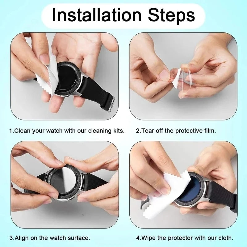 5Pcs Hydrogel Protective Film For Samsung Galaxy Watch 3 4 5 6 40mm 41mm 42mm 44mm 45mm 46mm Screen Protector