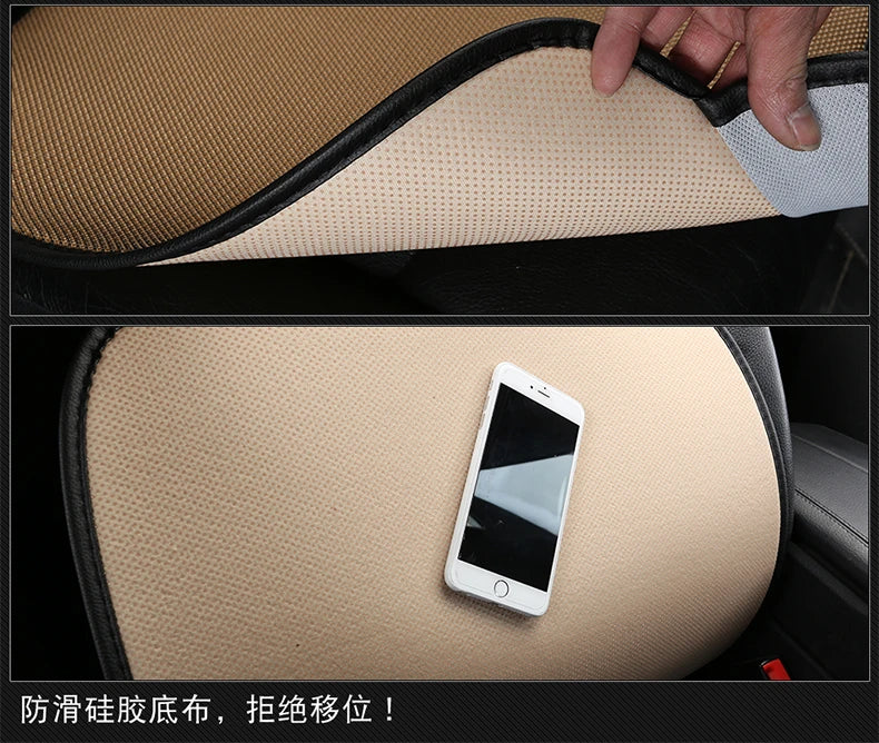 3pcs/set Car Seat Cover Cushion Ventilated Breathable Comfortable Front Back Rear Seat Protector Pad Mat Anti-skid With Pocket