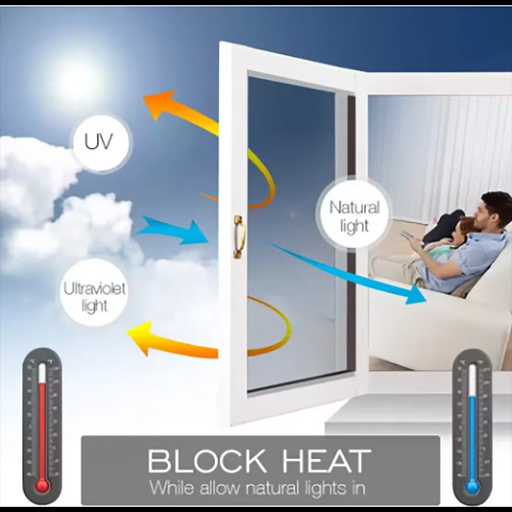 Unidirectional mirror window film protection insulation glass film privacy home window balcony sunscreen sticker
