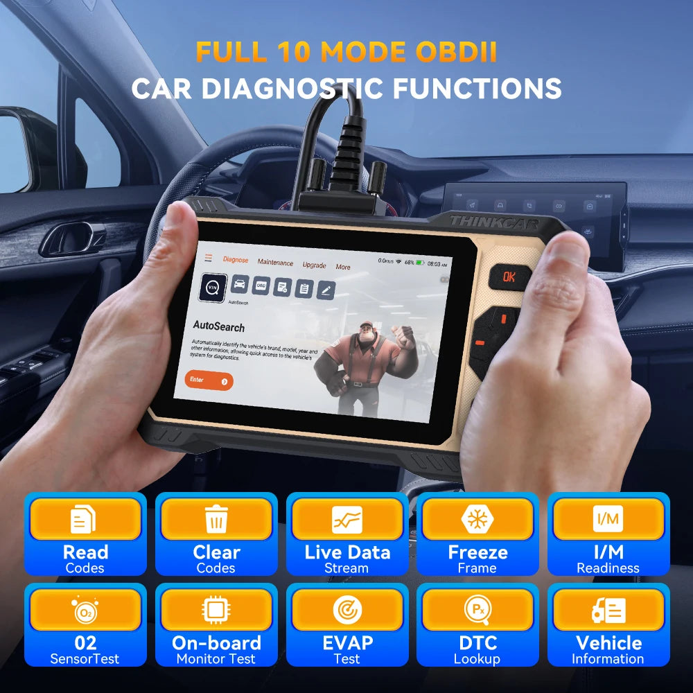 THINKCAR THINKSCAN 662 Auto OBD2 Scanner CAN-FD Bidirectional Test ECM TCM SRS ABS Free Update OIL Reset Car Diagnostic Tools