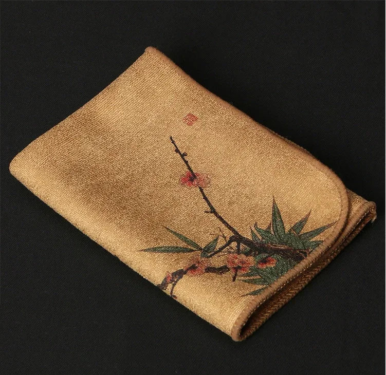 Painted Tea Towel Absorbent Rag Thickened Table Cleaning Tea Cloth Cotton Household Kitchen Cleaning Cloth Dish Cleaning Towels