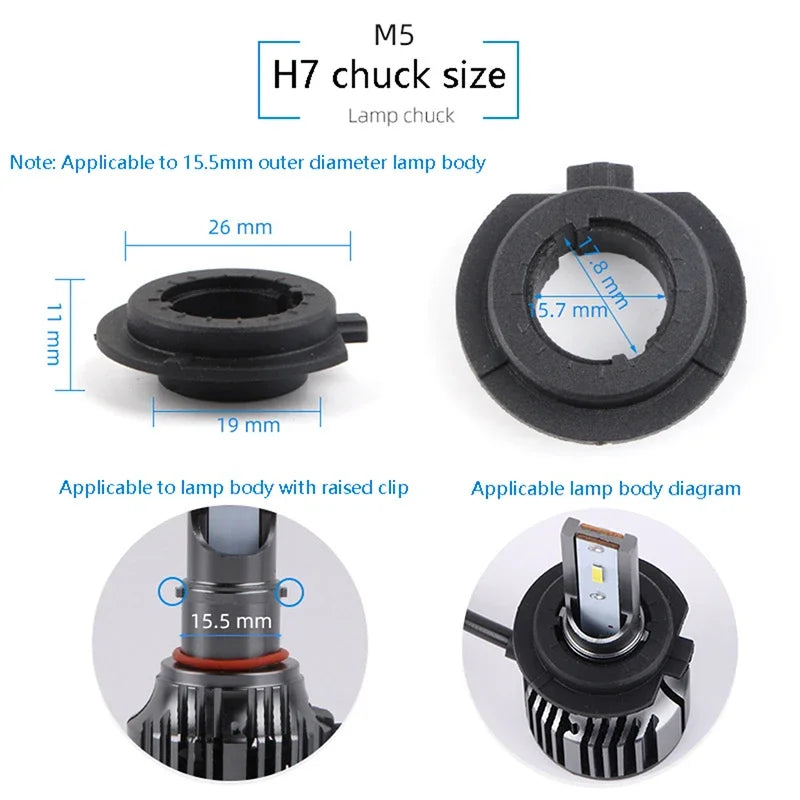 1Pcs Car LED Headlight Bulb Base Adapter Socket Holder 9006-HB4/9005-HB3/H11/H7/H4/H3/H1 Head Lamp Retainer Holder Clips