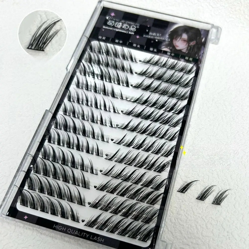 12Rows Fox False Eyelashes Single Cluster Eyelash Extension Segmented Lashes Fox Eye Effect Lashes Individual False Eyelashes
