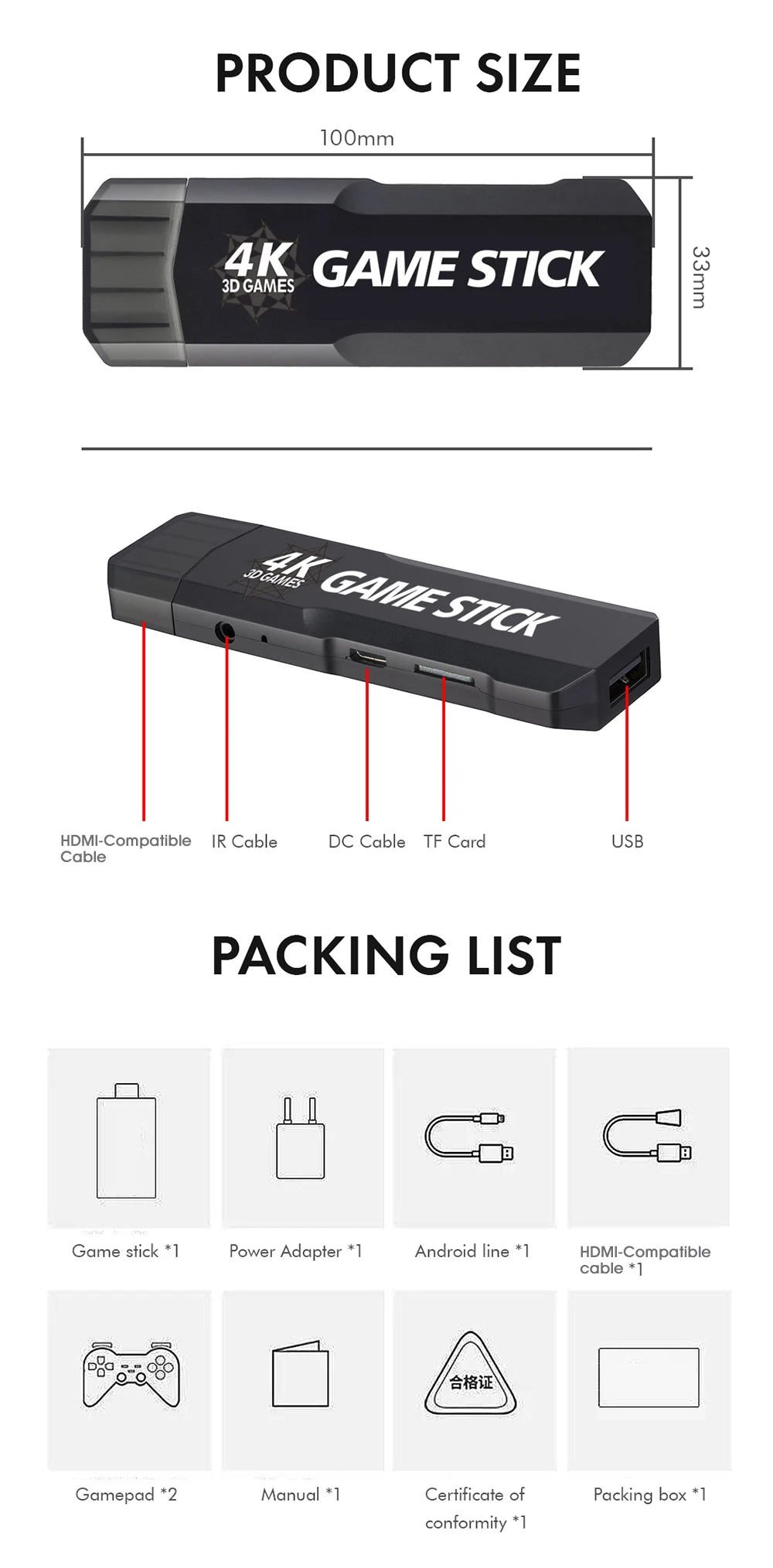 Wireless Controller GD10 4K HD 128G 40000 Retro Games Video Game Console Controller with Wireless Controllers For PSP PS1 GBA Bo