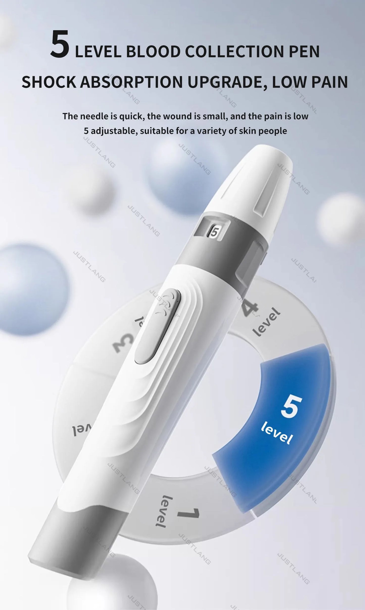 JUSTLANG Medical Glucometer 50/10 SET Blood Glucose Meter Mmol/L Mg/dl Glucometro for Diabetes Sugar Test Strips Lancets