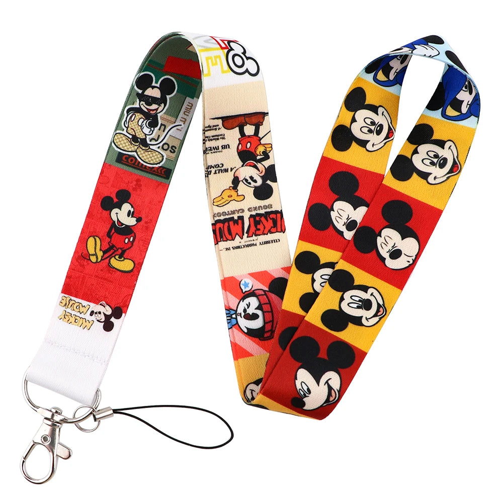 KKZ004 Mickey&Minnie Stitch Lanyard For Keys Keychain Badge Holder ID Credit Card Pass Hang Rope Lariat Phone Charm Gift