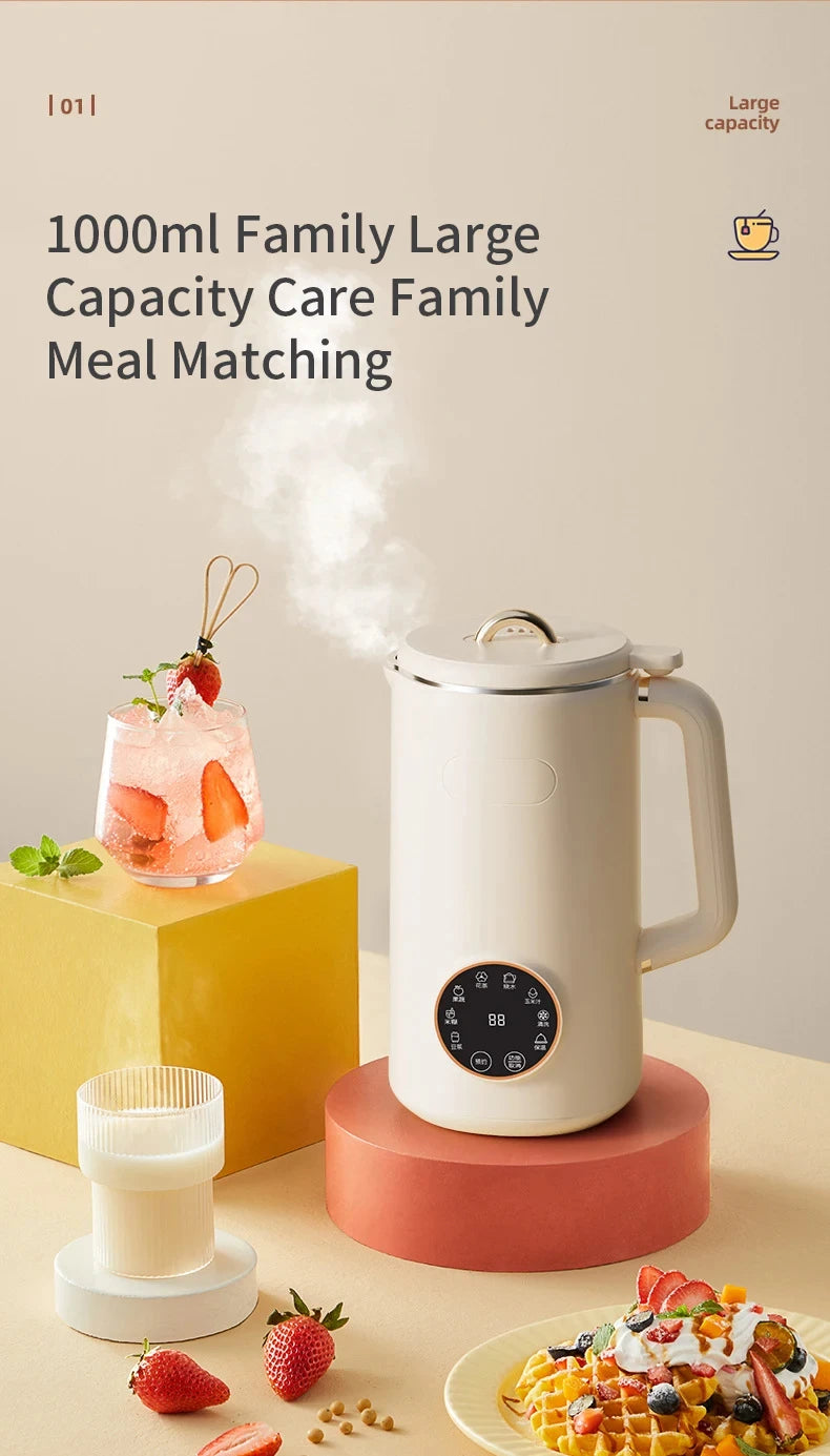 110V/220V Soya Milk Machine Electric Wall Breaking Machine Soybean Milk Maker Fresh Juice Blender Nut Milk Maker Food Blender