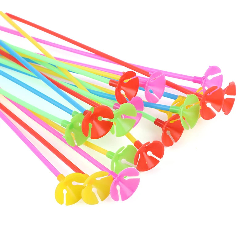 10/20/30pcs 30cm Latex Balloon Stick Macaron Balloons Rods Holder Sticks Wedding Party Inflatable Balls Decor Accessories