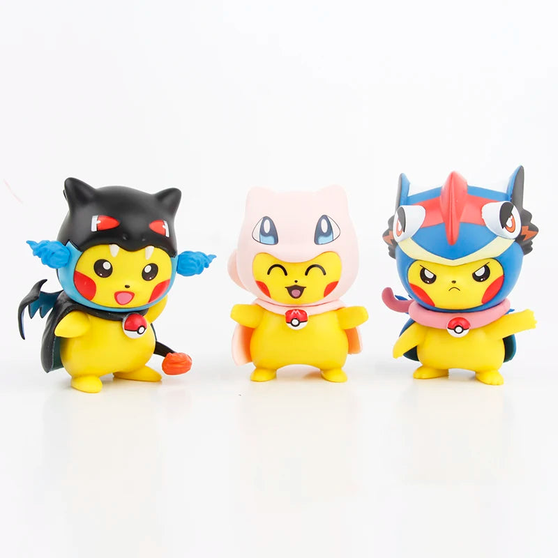 New 6pcs/set Pokemon Pikachu as Charizard Mew  Figure Toys 7cm