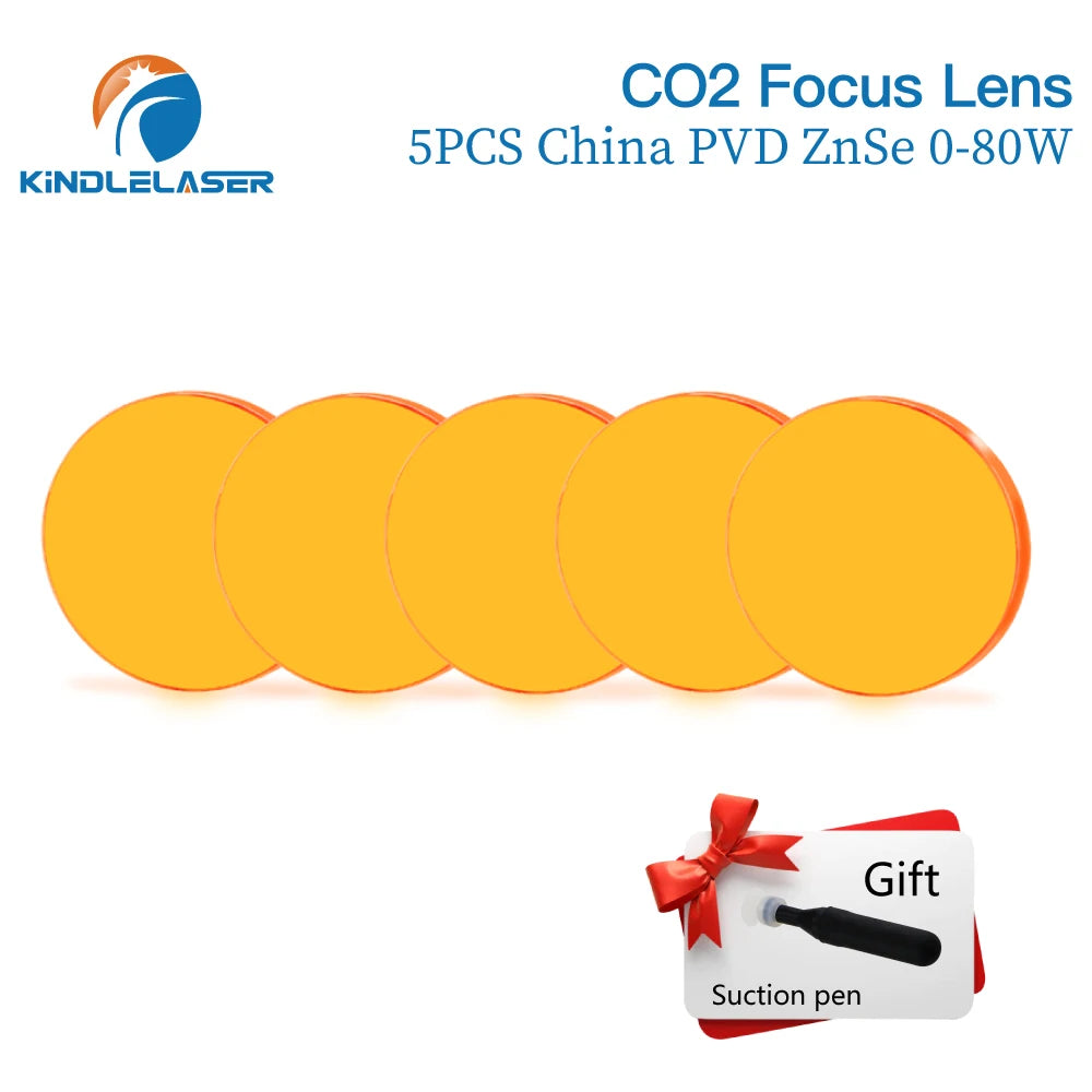 Kindlelaser Focus Lens 3/5/10PCS USA CVD Focus Lens ZnSe DIA  20mm FL50.8/63.5 for 0-200W CO2 Laser Engraving Cutting Machine
