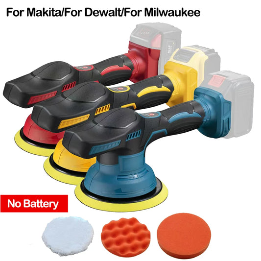 Cordless Car Polisher 8 Gears Adjustable Auto Electric Waxing Sanding Sealing Glaze Tool Fit Dewalt/Milwaukee/makita 20V Battery