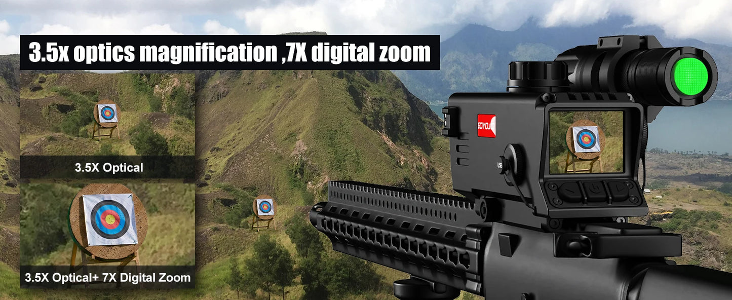 Night Vision Scope Night Vision Rifle Scope with IR850 MOA Recording and Range Finder Infrared Tactical monocular with Crosshair