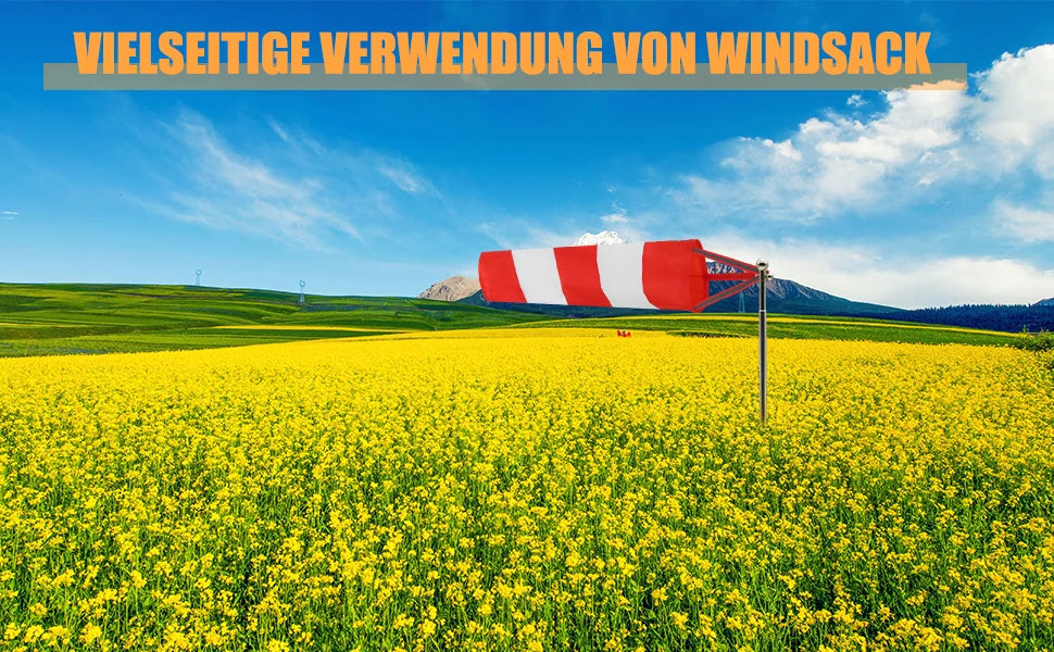 60cm Hanging Reflective Windsock Flags Wind Direction Indicators for Outdoor Airport Garden Farm Measurement Weather Vane