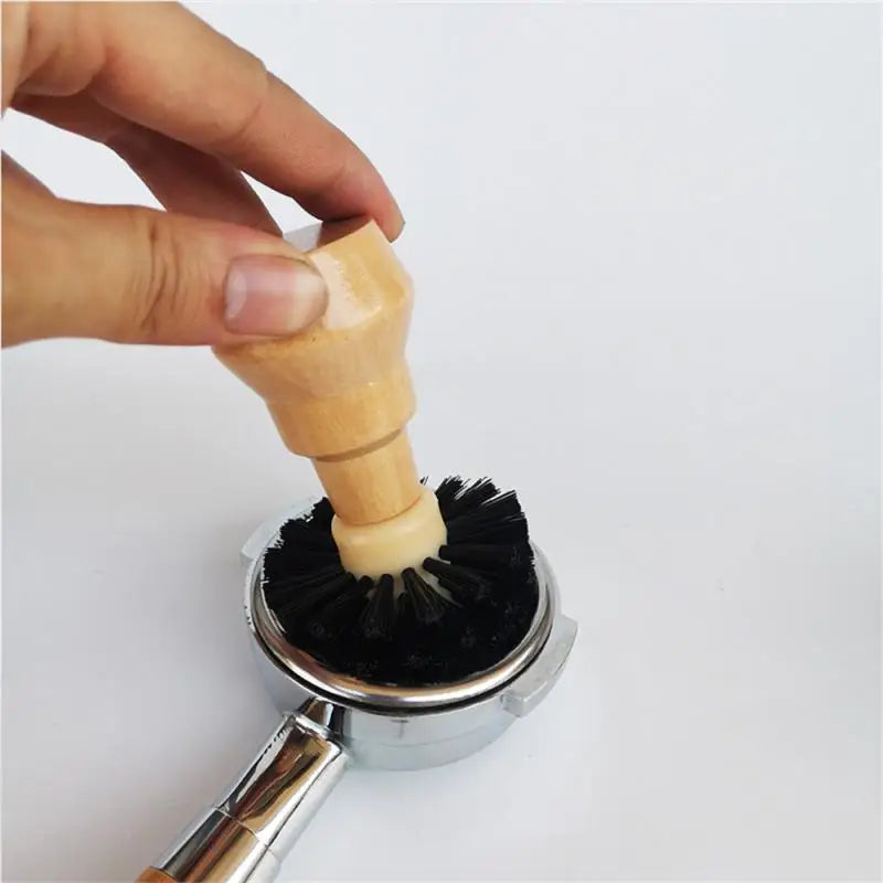 New 51/54/58mm Portafilter Cleaning Brush, Professional Barista Espresso Coffee Cleaning Brush Tool With Wooden Handle