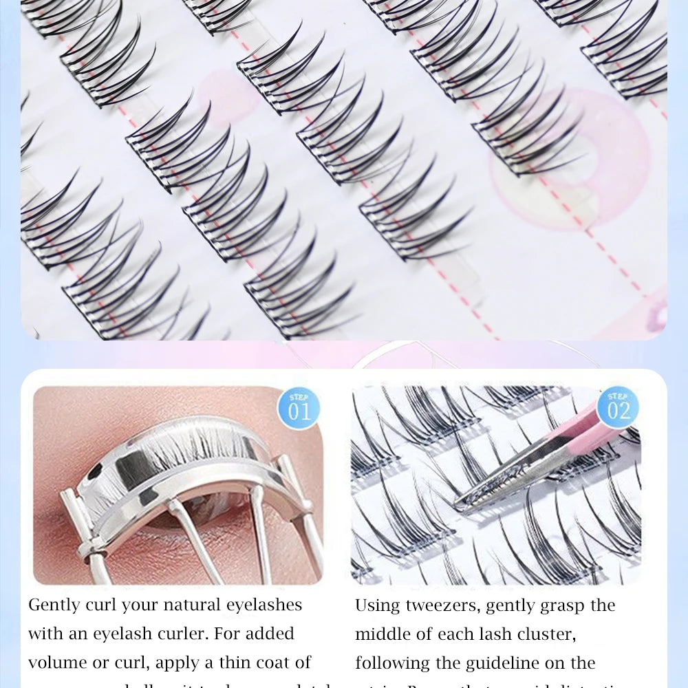 No Glue Needed Idol False Eyelashes Large Capacity 7-9mm Self Adhesive Eyelashes DIY Lash Extension Korean Makeup Cluster Lashes