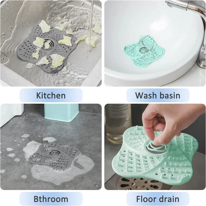 Anti-blocking Hair Catcher Hair Stopper Plug Trap Shower Floor Drain Covers Sink Strainer Filter Bathroom Kitchen Accessories
