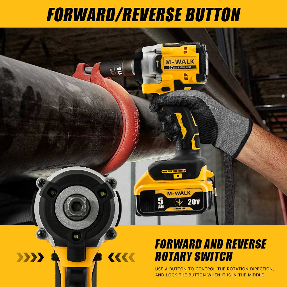 DCF921 Electric drill 406N.m Impact Wrench Brushless Electric Screwdrivers Impact driver Power Tools For Dewalt 20V Battery Pin