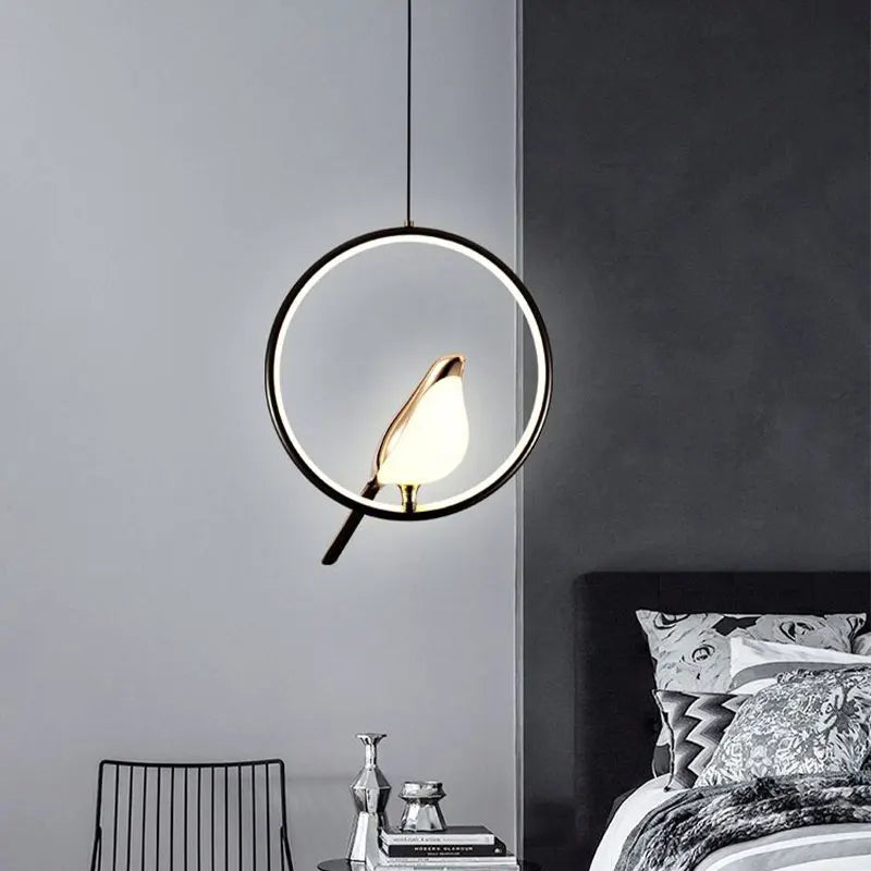 Modern LED Magpie Bird Pendant Lights Chandelier Lighting for Sofa Background Kitchen Indoor Hanging Lamps Corridor Gold Silver