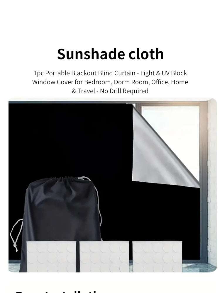1pcs Plain Curtain, Simple Polyester Blackout Curtain For Home Decor Portable Foldable Travel Curtains, UV Protection, Room