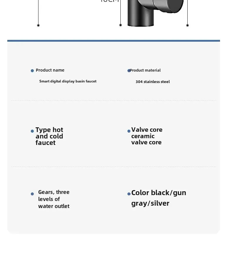 Universal Rotation Kitchen Faucet Bathroom Faucets Multifunctional Washbasin Mechanical Arm Digital Display Hot and Cold Tap