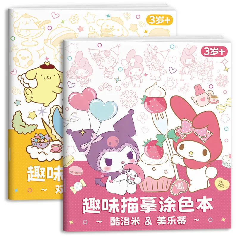 New Sanrio Kuromi Painting Notebook Children'S Sketching Coloring Copy Notebook Elementary School Cartoon Anime Line Draft
