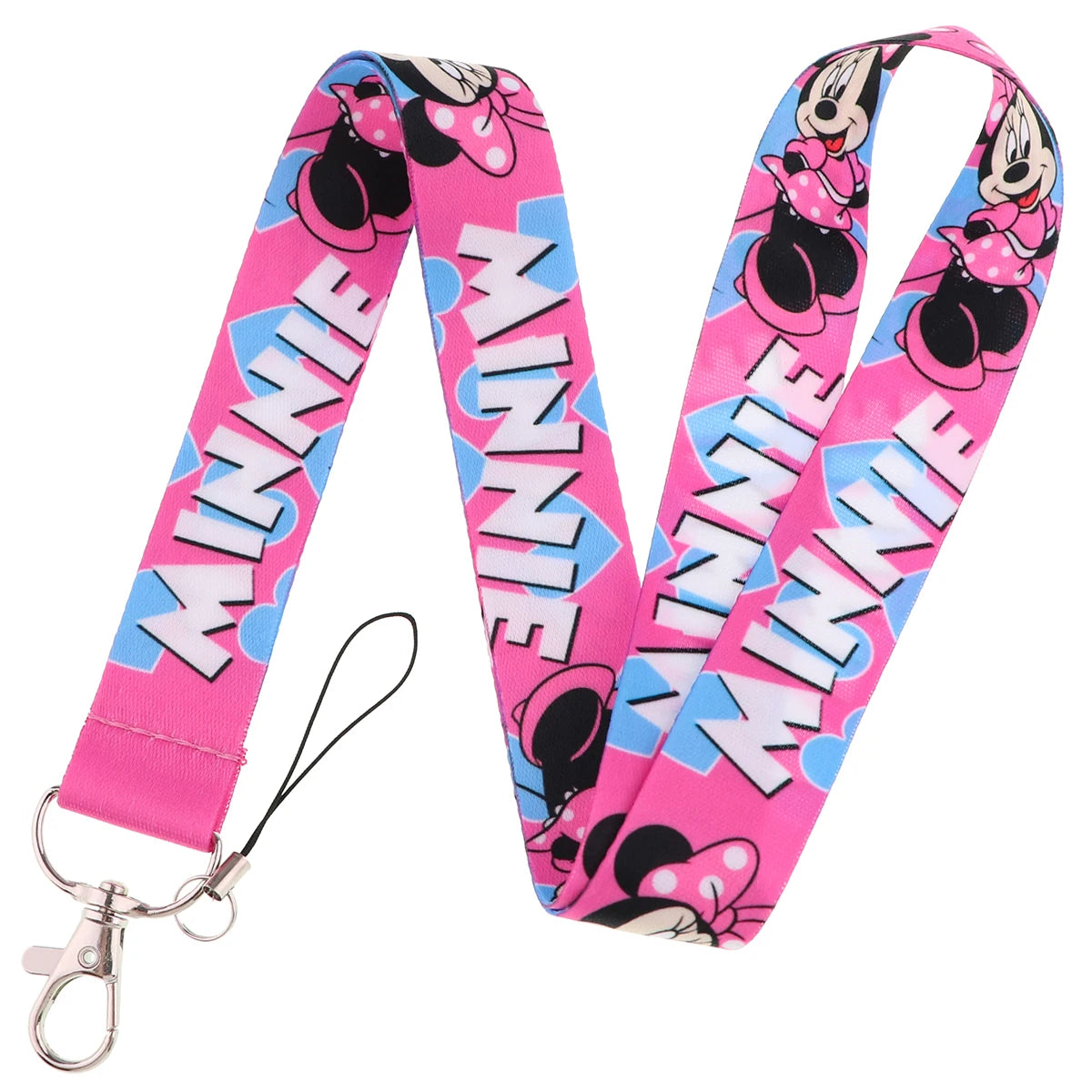 KKZ004 Mickey&Minnie Stitch Lanyard For Keys Keychain Badge Holder ID Credit Card Pass Hang Rope Lariat Phone Charm Gift