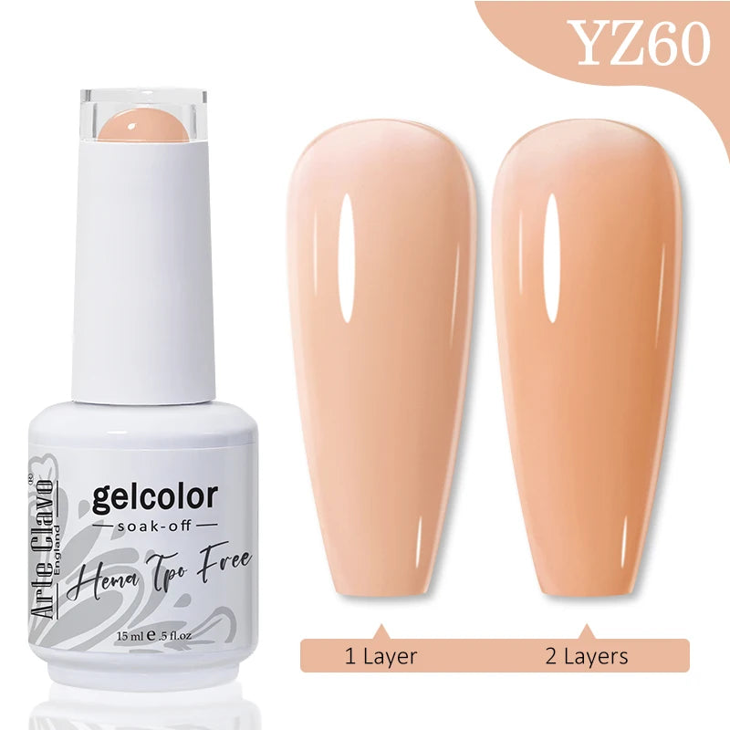 Arte Clavo HEMA TPO FREE Gel Nail Polish Jelly 15ml LED Nail Gel Hybrid Varnish Matt Top Base Coat Nail Art Gellak Primer