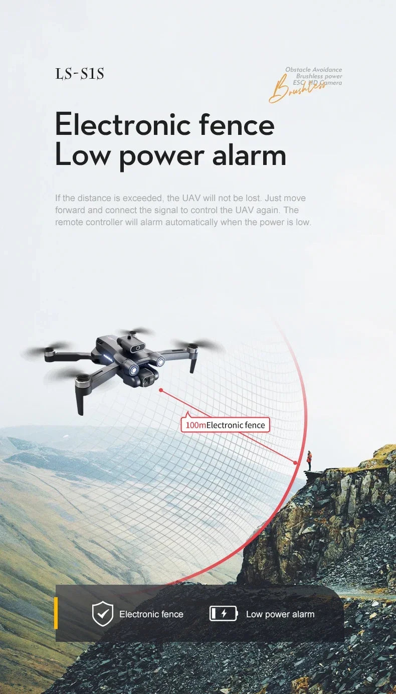 New S1S 5G GPS Drone Camera 8K Professional Brushless Motor Dron Obstacle Avoidance HD Dual Camera Foldable Quadcopter Toys