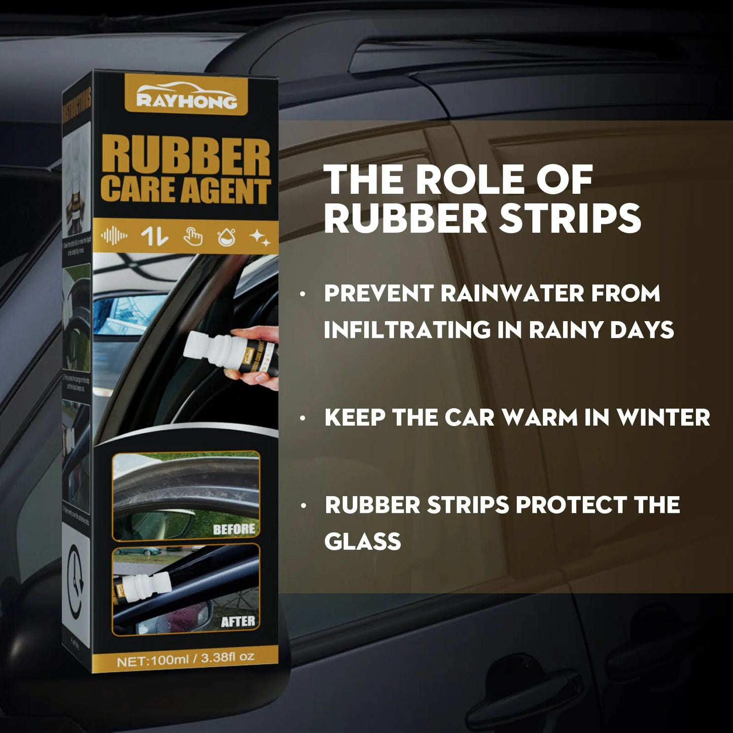100ml Car Rubber Curing Agent Rubber Renovator Care Spray Liquid Wax Polish Care Agent Car Cleaner Maintenance Supplies