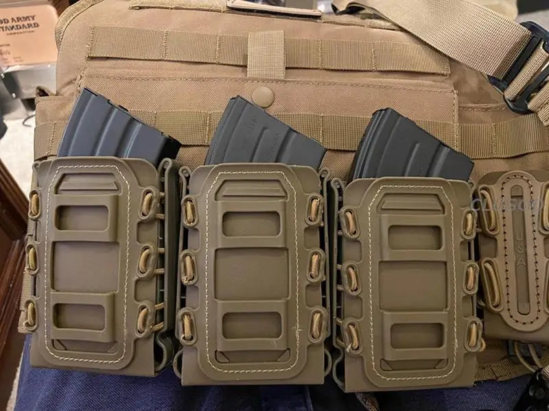 3Pcs Tactical Fast Mag TPR Flexible Molle Magazine Pouch Carrier for Ar15 M4 5.56/7.62 Mag Pouch Rifle Pistol Magazine Holder